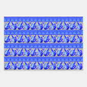 Hanukkah Dreidels Blue Monogram-Sortiment Geschenkpapier Set (Vorderseite 3)