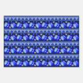 Hanukkah Dreidels Blue Monogram-Sortiment Geschenkpapier Set (Vorderseite 2)