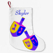 Hanukkah Dreidels farbenfrohe Chrismukka für Kinde Kleiner Weihnachtsstrumpf (Vorderseite)