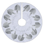 Hanukkah Dreidels Imitate Silver Bling Chrismukkah Polyester Weihnachtsbaumdecke (Vorderseite)