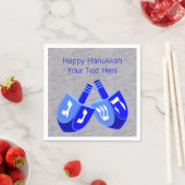 Hanukkah Dreidels in blauem, fett- und hellen Part Serviette (Beispiel)