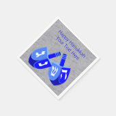 Hanukkah Dreidels in blauem, fett- und hellen Part Serviette (Ecke)