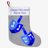 Hanukkah Dreidels in Blue Fun Kinder Chrismukkah Kleiner Weihnachtsstrumpf (Vorderseite)