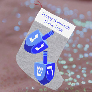 Hanukkah Dreidels in Blue Fun Kinder Chrismukkah Kleiner Weihnachtsstrumpf