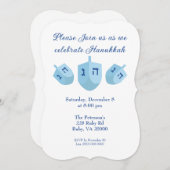 Hanukkah Dreidels Party Einladung (Vorne/Hinten)