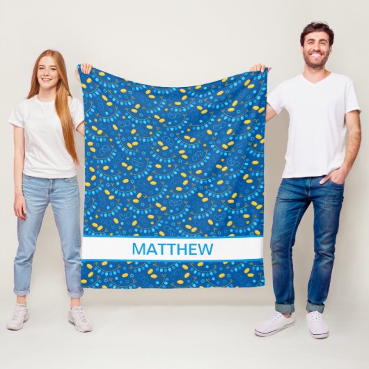 Hanukkah Dreidels Personalisiert Fleece Blanket (Beispiel)