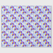 Hanukkah Dreidels Personalisierte Farbmuster Geschenkpapier (Flach)