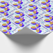 Hanukkah Dreidels Personalisierte Farbmuster Geschenkpapier (Ecke)