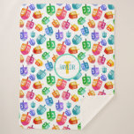 Hanukkah Dreidels Rainbow Watercolor Holiday<br><div class="desc">Hanukkah Dreidels Rainbow Watercolor Holiday Pattern. Chanukah dreidels in Regenbogenfarbe multicolor.</div>