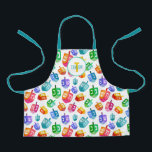 Hanukkah Dreidels Rainbow Watercolor Holiday Schürze<br><div class="desc">Hanukkah Dreidels Rainbow Watercolor Holiday Pattern. Chanukah dreidels in Regenbogenfarbe multicolor.</div>