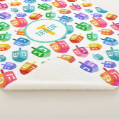 Hanukkah Dreidels Rainbow Watercolor Holiday Sherpadecke (3/4)