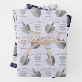 Hanukkah Dreidels Silver Monogram Sortiment Geschenkpapier Set (Beispiel)