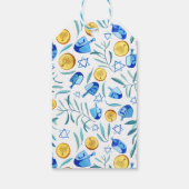 Hanukkah Driedel Gelt Watercolor Holiday Geschenkanhänger (Rückseite)