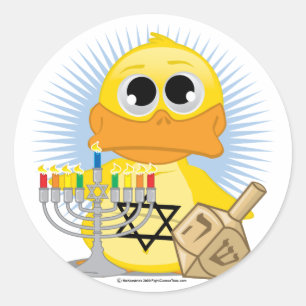 Hanukkah Duck Runder Aufkleber