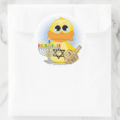 Hanukkah Duck Runder Aufkleber (Tasche)