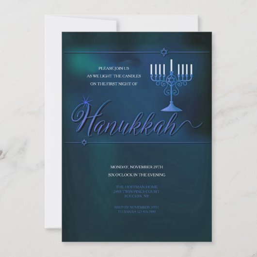 Hanukkah Einladung (Vorderseite)