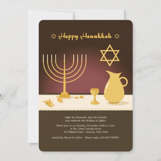 Hanukkah Einladung (Vorderseite)
