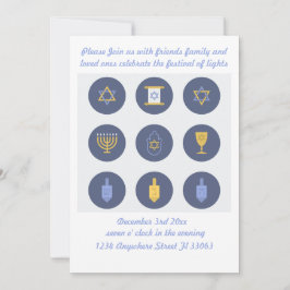 Hanukkah Einladung Niedliches einfaches Party Feie