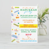 Hanukkah Einladung Party Design (Stehend Vorderseite)