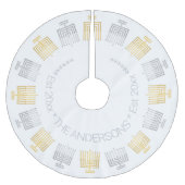 Hanukkah Elegant Moderne Gold und Silber Tone Polyester Weihnachtsbaumdecke (Vorderseite)