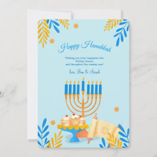 Hanukkah-Elemente Feiertags-Grußkarte Feiertagskarte