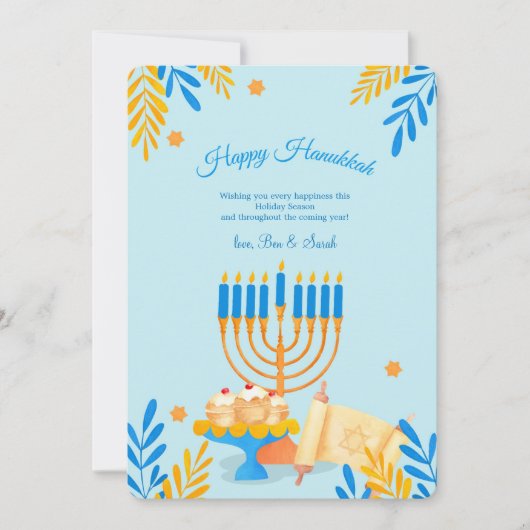 Hanukkah Elements Weihnachtsgrüßkarte Feiertagskarte (Vorderseite)