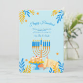 Hanukkah Elements Weihnachtsgrüßkarte Feiertagskarte (Stehend Vorderseite)