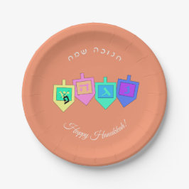 Hanukkah Englisch Hebrew Pappteller