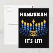 Hanukkah: Es ist Lit Postkarte (Vorne/Hinten)