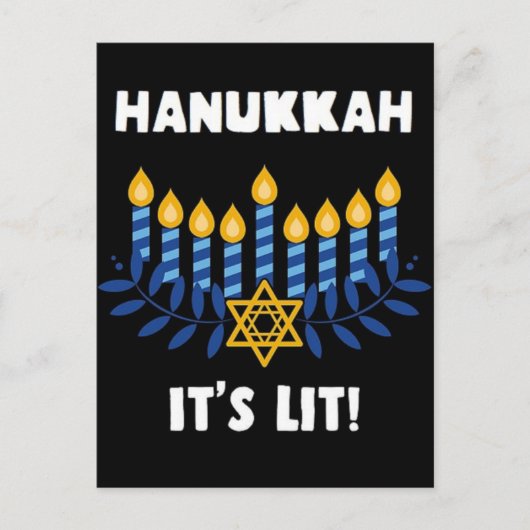 Hanukkah: Es ist Lit Postkarte (Vorderseite)