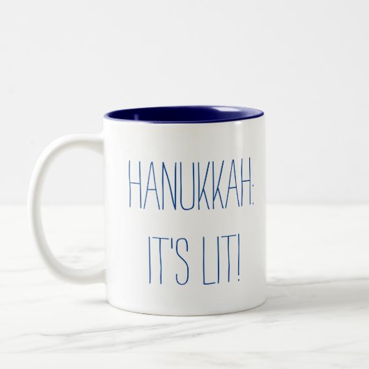 Hanukkah Es ist Lit Zweifarbige Tasse (Links)