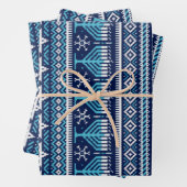 Hanukkah Fair Isle Imitate Strick Sweater Geschenkpapier Set (Beispiel)