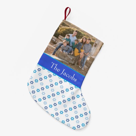 Hanukkah Family Foto Kleiner Weihnachtsstrumpf (Vorderansicht (hängend))
