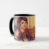 Hanukkah Family Meal Mug Tasse (Vorderseite Links)