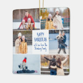 Hanukkah Family Photo Collage Cute Custom 2 Sided Keramikornament (Links)