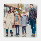 Hanukkah Family Photo Collage Cute Custom 2 Sided Keramikornament (Rückseite)