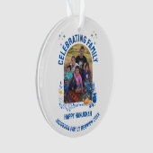HANUKKAH FAMILY WIEDERSEHEN - Anpassbares Foto Ornament (Vorderseite)
