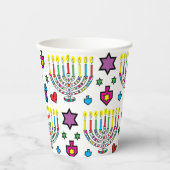 Hanukkah farbenfrohe Menorahs 8 oz. Pappbecher (Vorderseite)