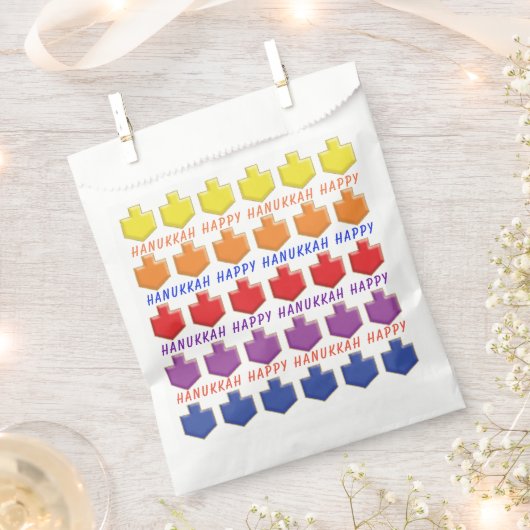 Hanukkah Favor Bag, "3D Dreidels" Geschenktütchen (Ausgeschnitten)