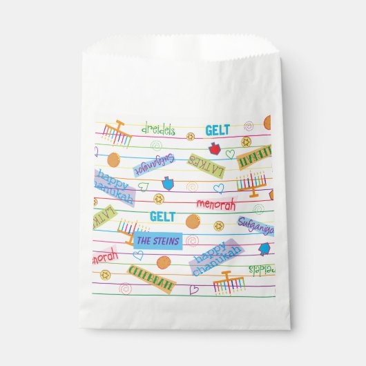 Hanukkah Favor Bag, "Chanukah Party" Geschenktütchen (Vorderseite)