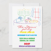 Hanukkah Feastable of Light White Einladung (Vorderseite)