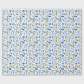 Hanukkah-Feier-Ikonen Geschenkpapier (Flach)