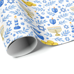 🕎Hanukkah-Feier-Ikonen Geschenkpapier