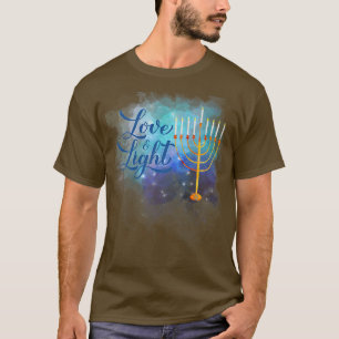 Hanukkah Feier von Liebe und Licht 9 Kerzen T-Shirt