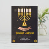 Hanukkah feiert Party Einladung (Stehend Vorderseite)