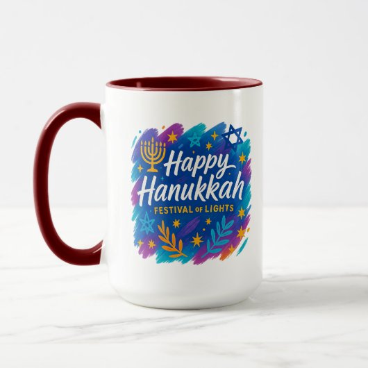 Hanukkah Festival der Lichter Kunst – Kombi-Tasse Tasse (Links)