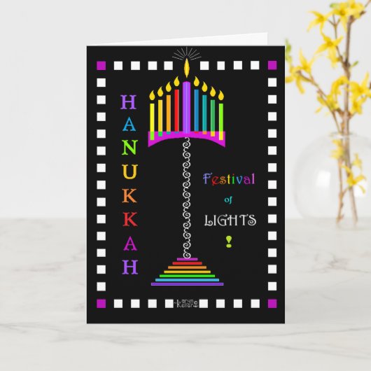 Hanukkah, Festival der Lichtkarte Karte (Gelbe Blume)