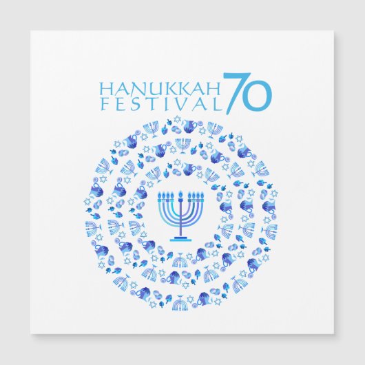 Hanukkah Festival Jubiläum 70. Magnet Card (Vorderseite)