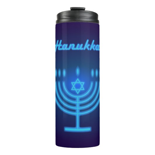 Hanukkah Festival Menorah Dekoration Thermosbecher (Vorderseite)