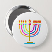 Hanukkah Festival Menorah dekorative Regenbogenfar Button (Vorne & Hinten)